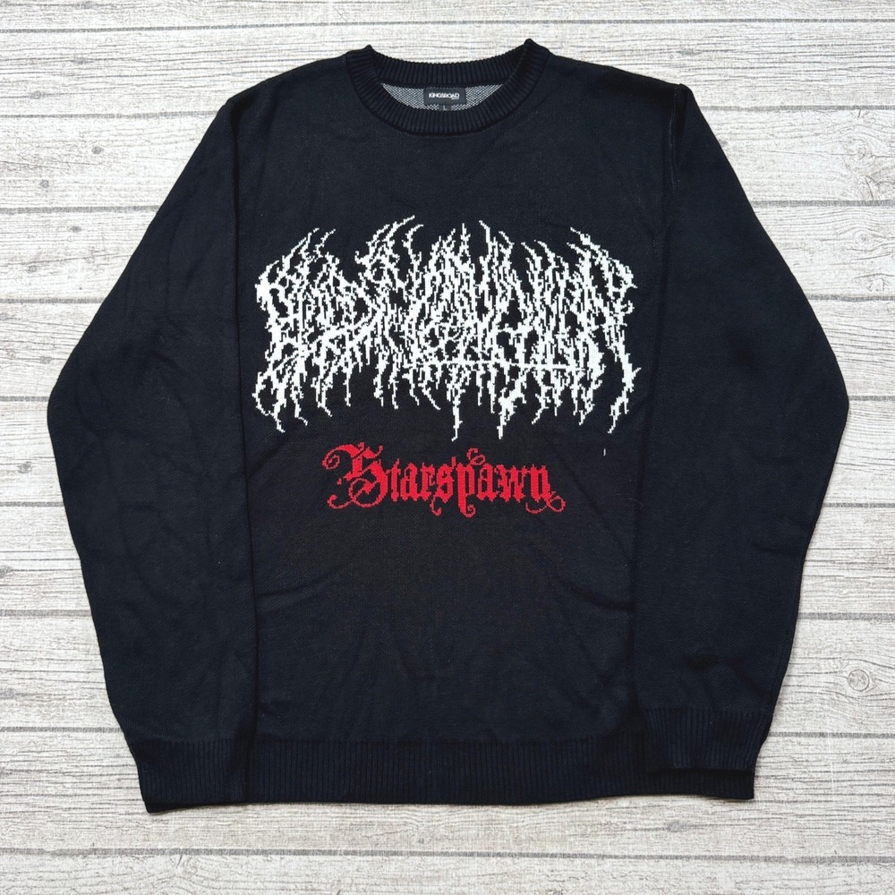 Blood Incantation Starspawn Sweater Men's Large Black Knitted Crewneck Pullover